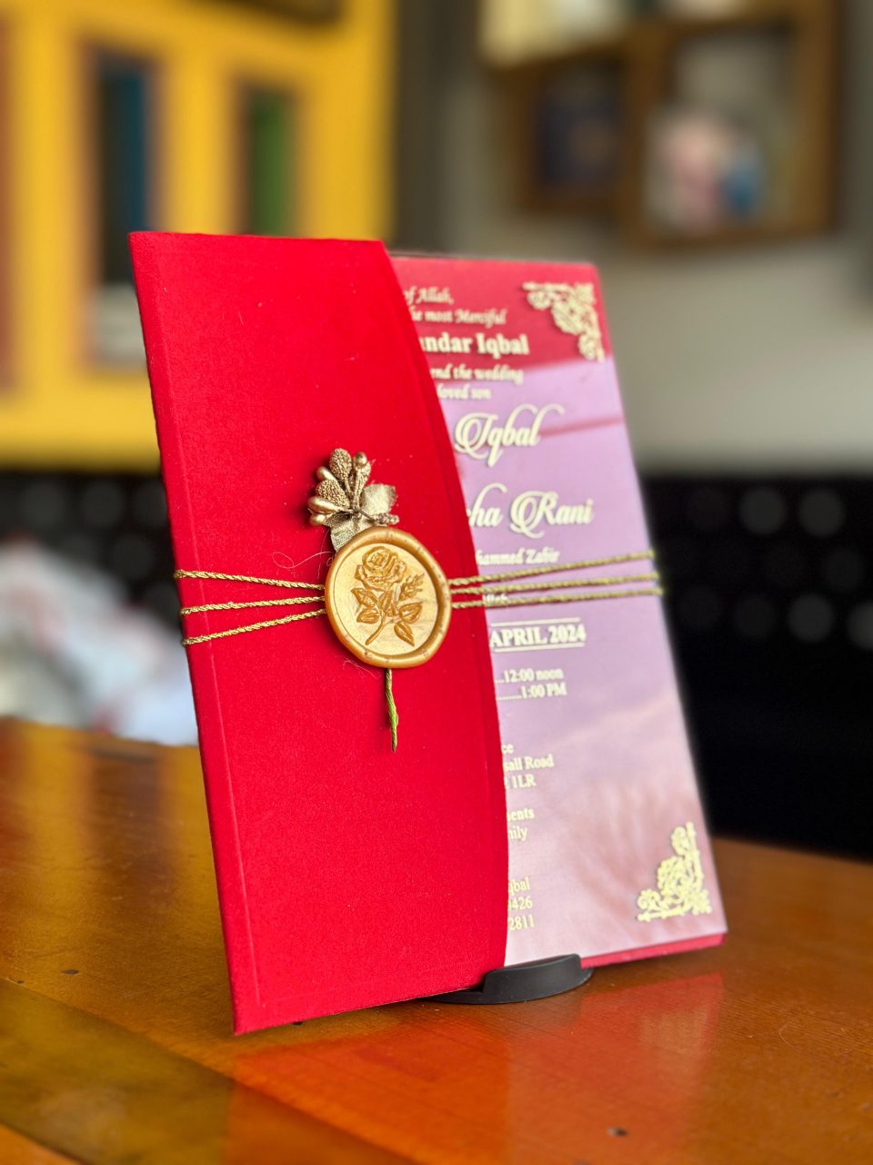 Red Velvet Customised Wedding Invitations — photo 1